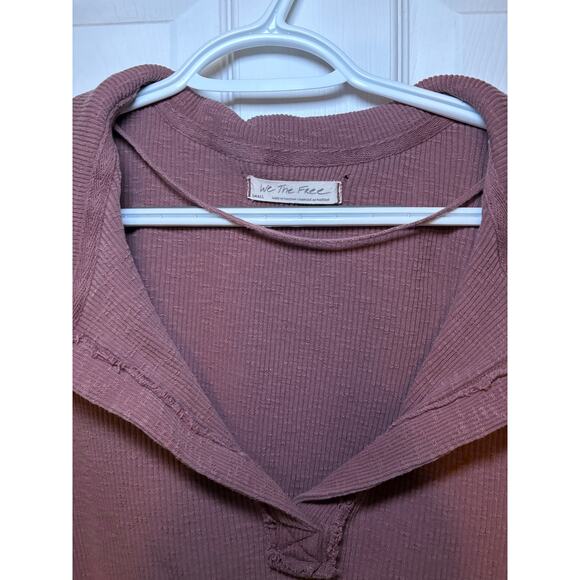 Free People mock neck sweatshirt size small brown - Picture 3 of 3